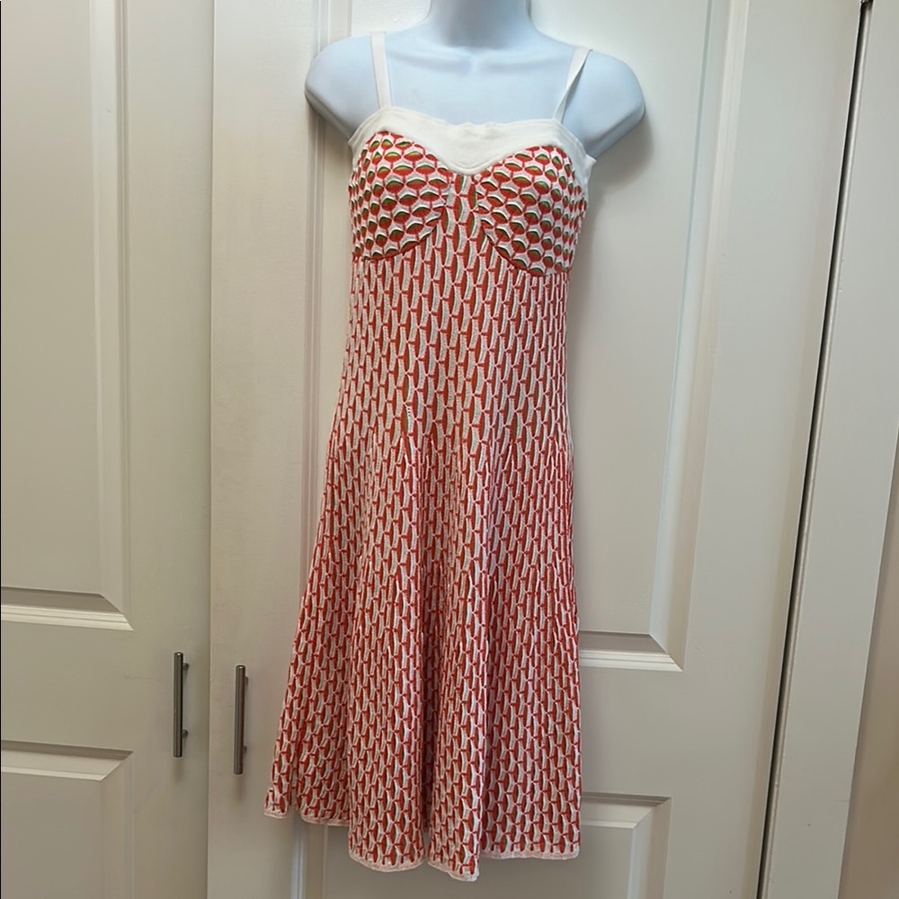 Missoni Red, Green, and White Ruched Sundress